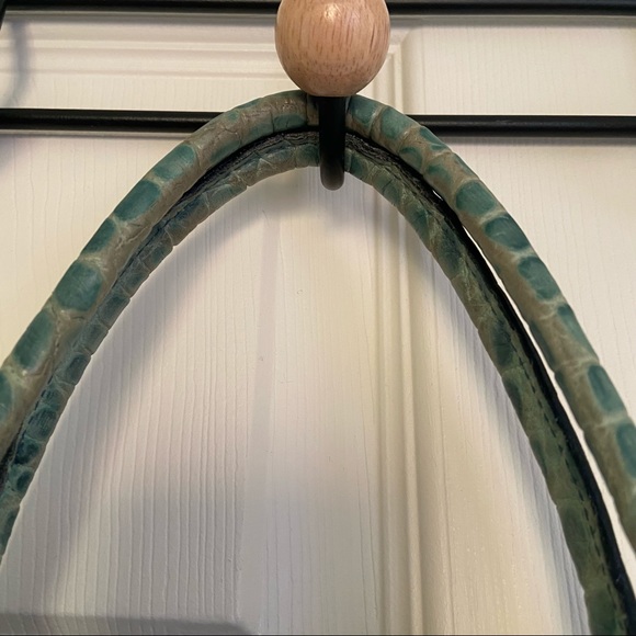 DOONEY & BOURKE Teal Leather Top Handle Bag Y2K - Picture 12 of 16